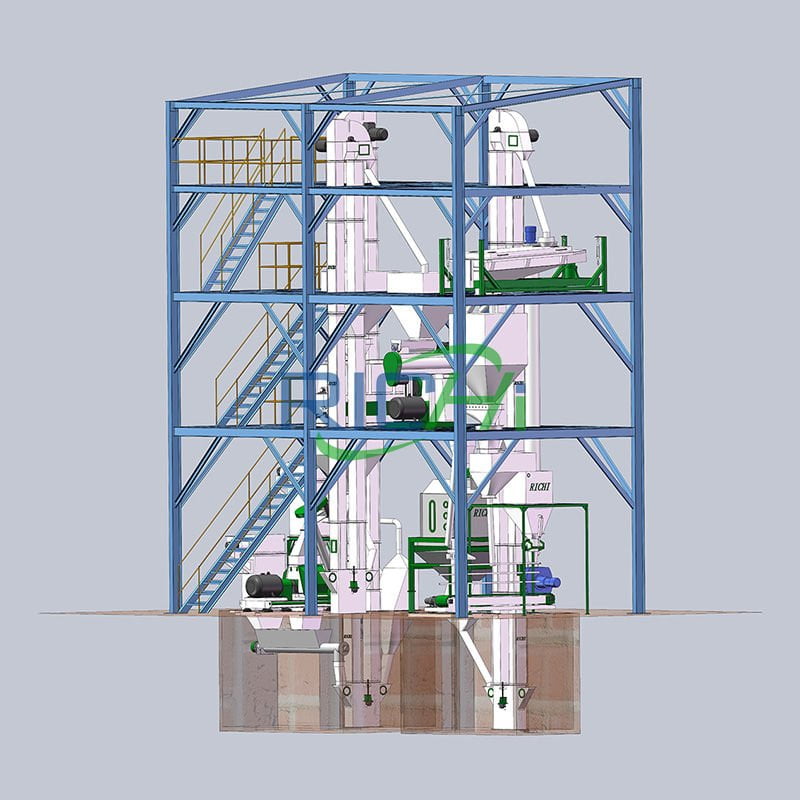 5-7tph animal feed mill plant