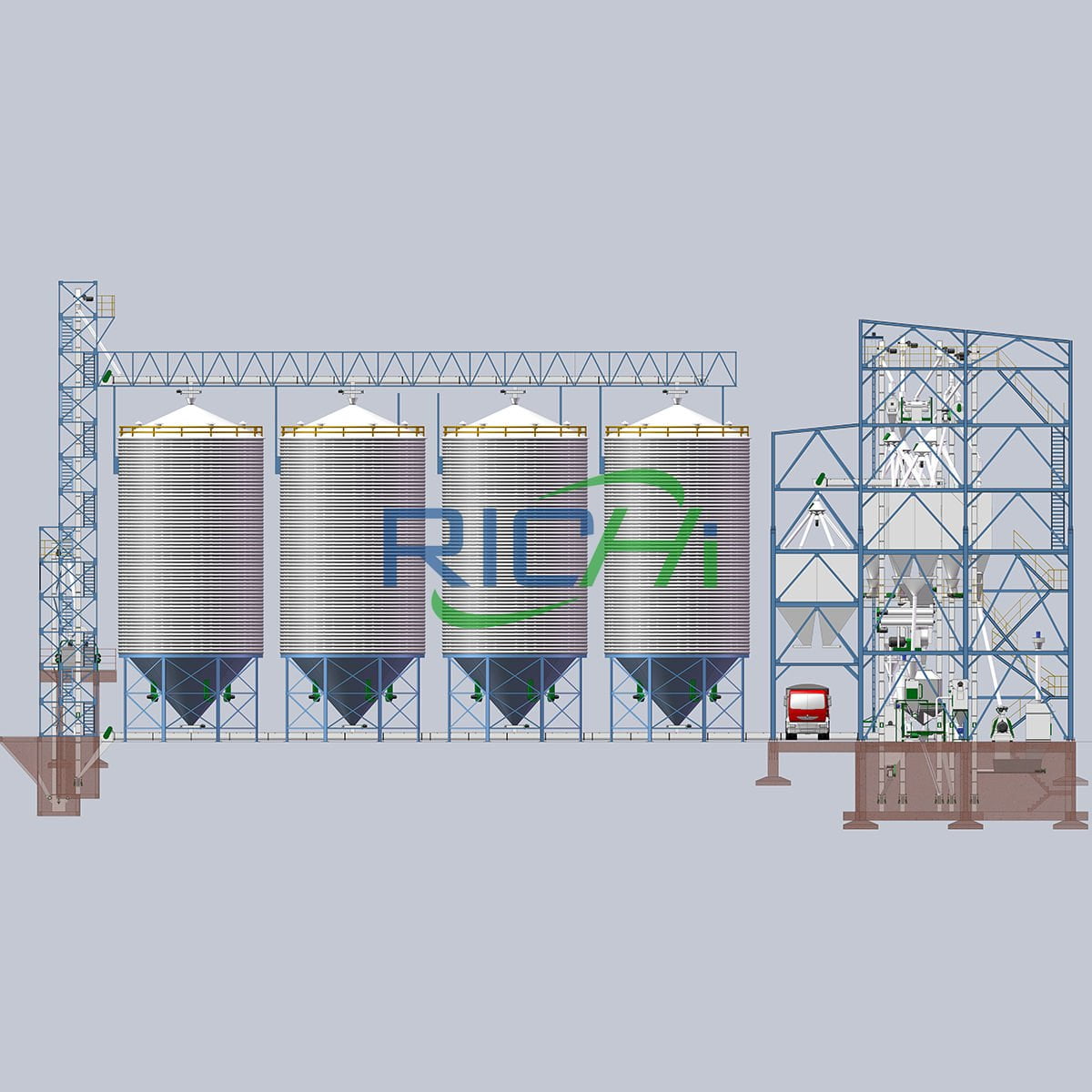 80-100tph feed mill factory