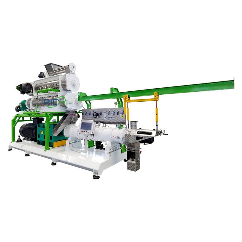 Twin screw extruder for fish