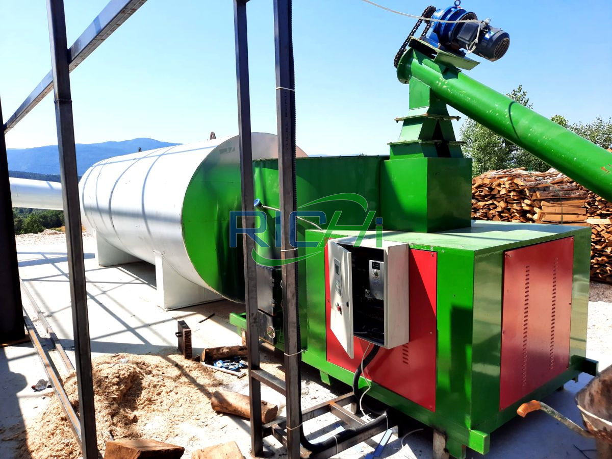 rotary dryer for biomass wood chips