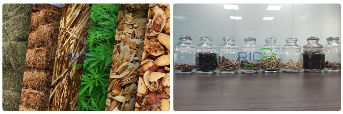 biomass straw materials and pellets