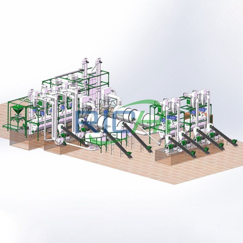 10-15t/h Complete hardwood pellet mill plant process design