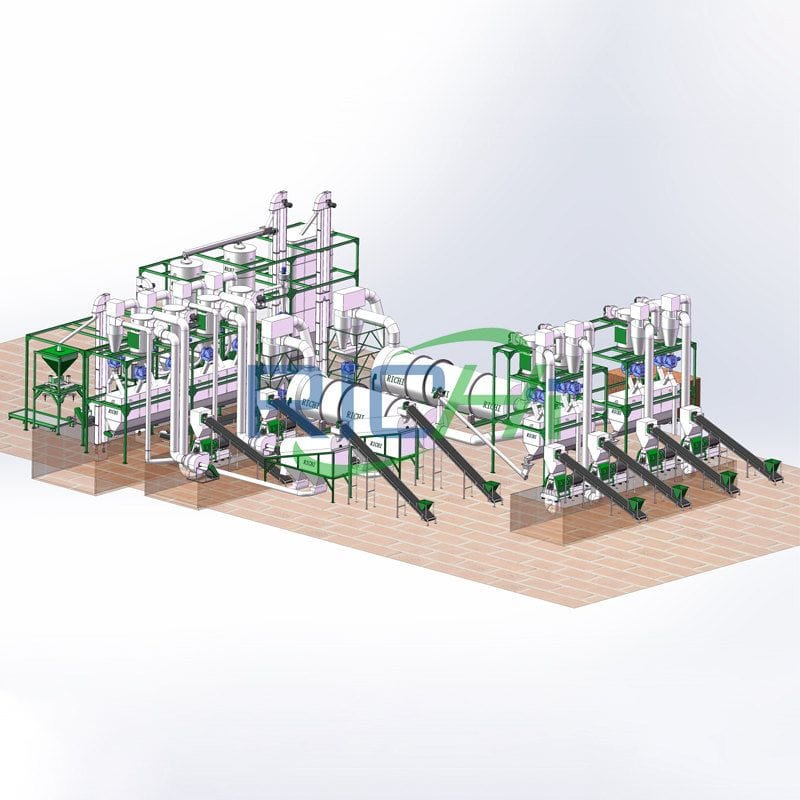 4T/H rice straw pellet machine line Process flow