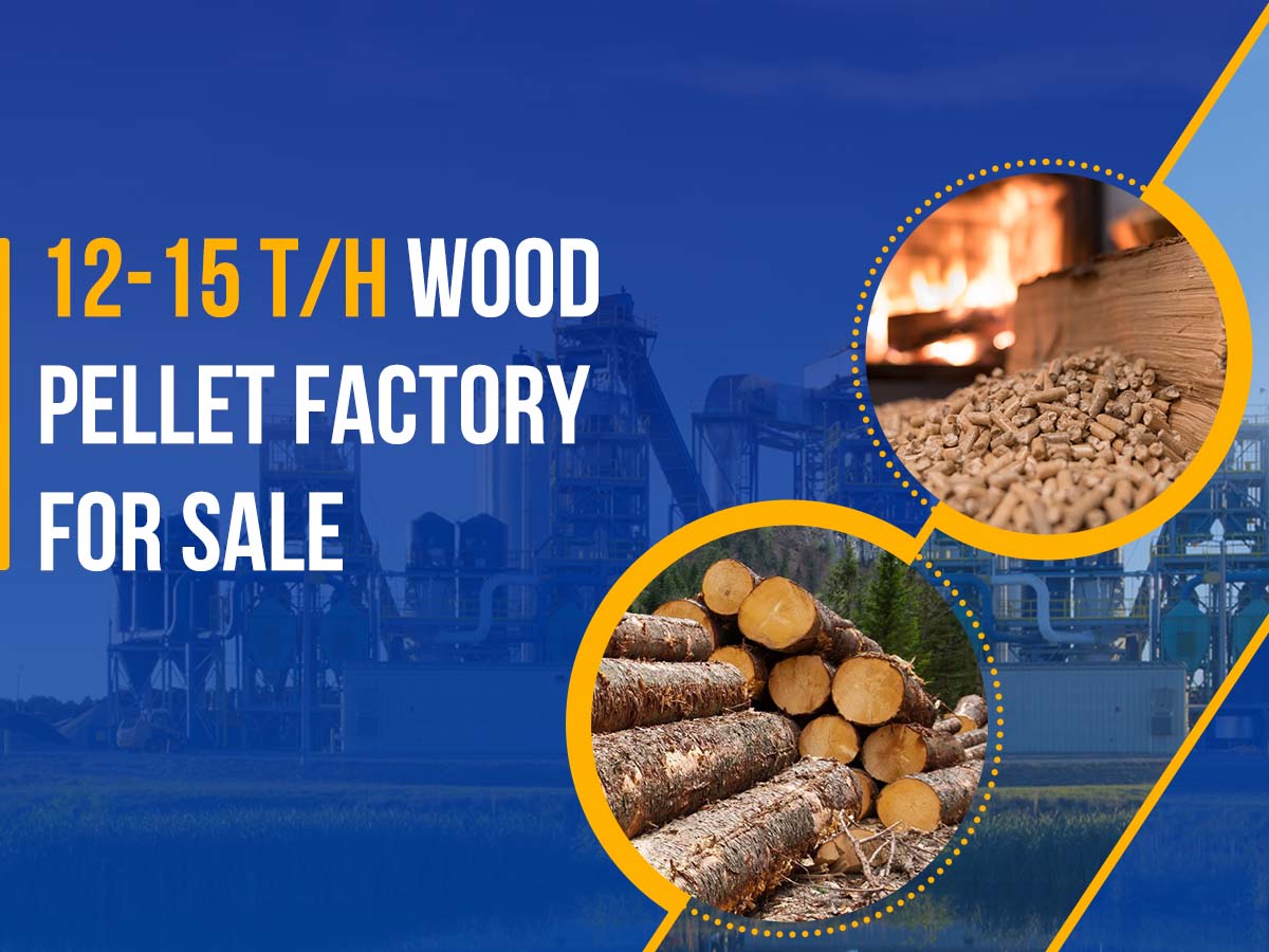 A 12-15TPH Wood Pellet Factory For Sale
