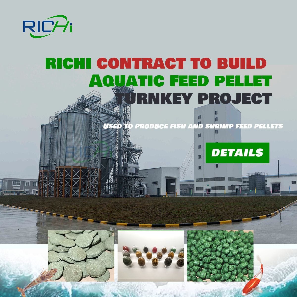 Complete Aquatic fish feed production process design