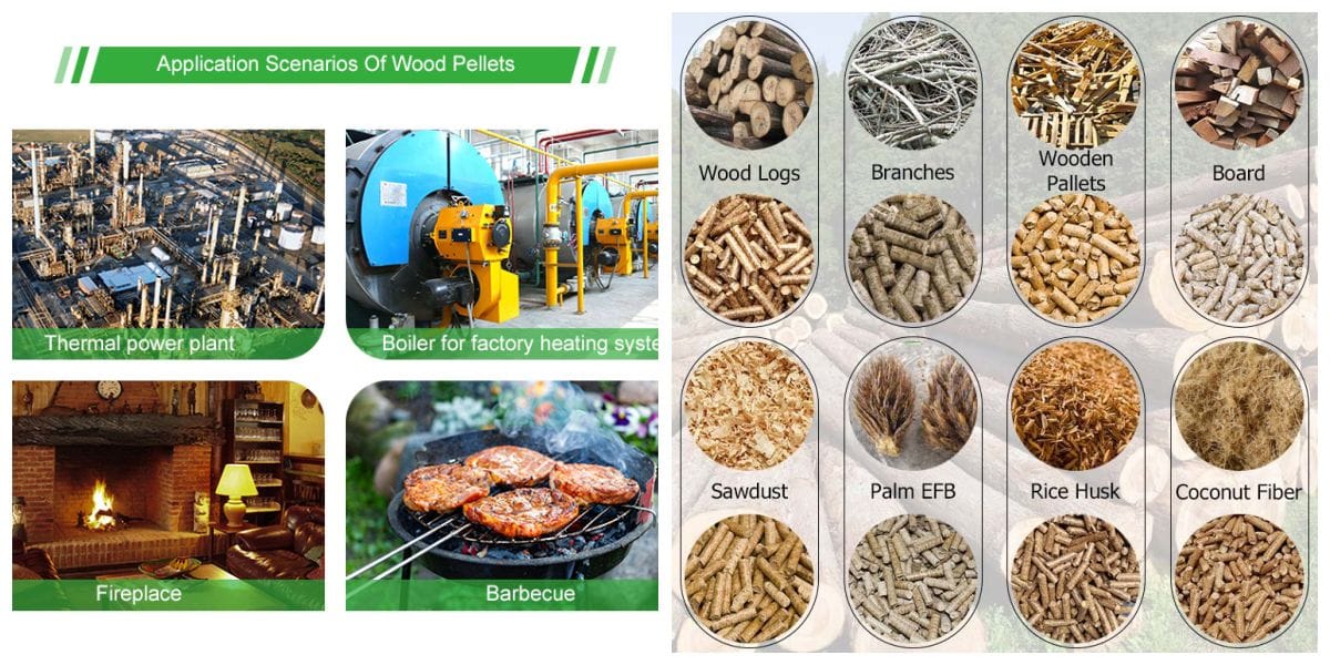 wood pellet materials and application