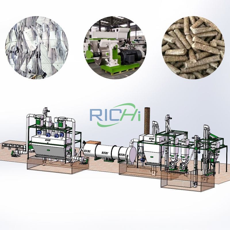 0.390T/H Complete Paper Pellet Plant For Recyclable Waste