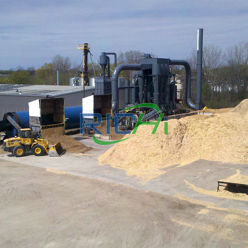 2 T/H wood chips and corn stalk pellet machine line design