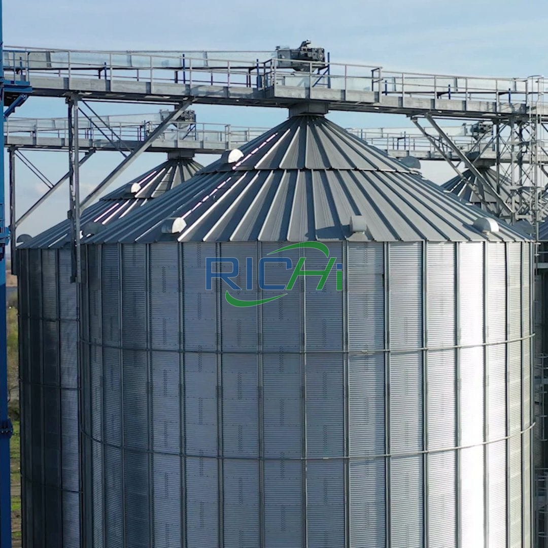 Silo for livestock feed production line