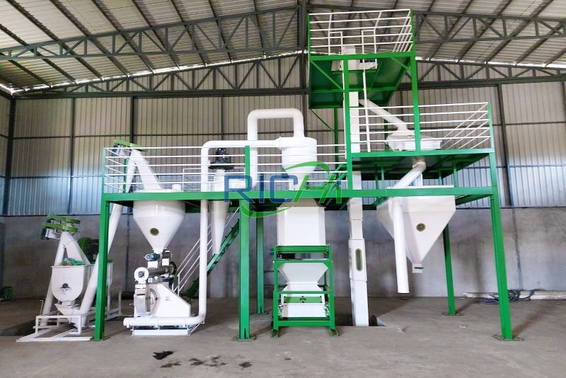 animal feed pellet plant ring die feed pellet production line in Asia