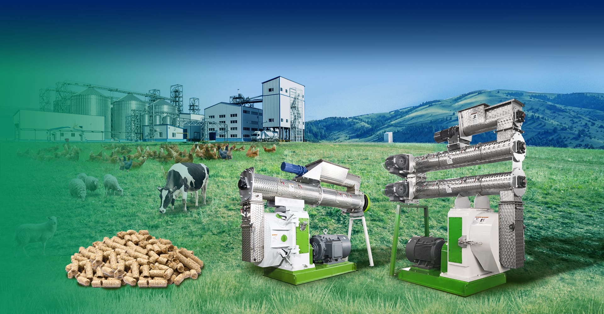 Производитель оборудования для производства комбикормов для животных производительностью 1-100 т/ч