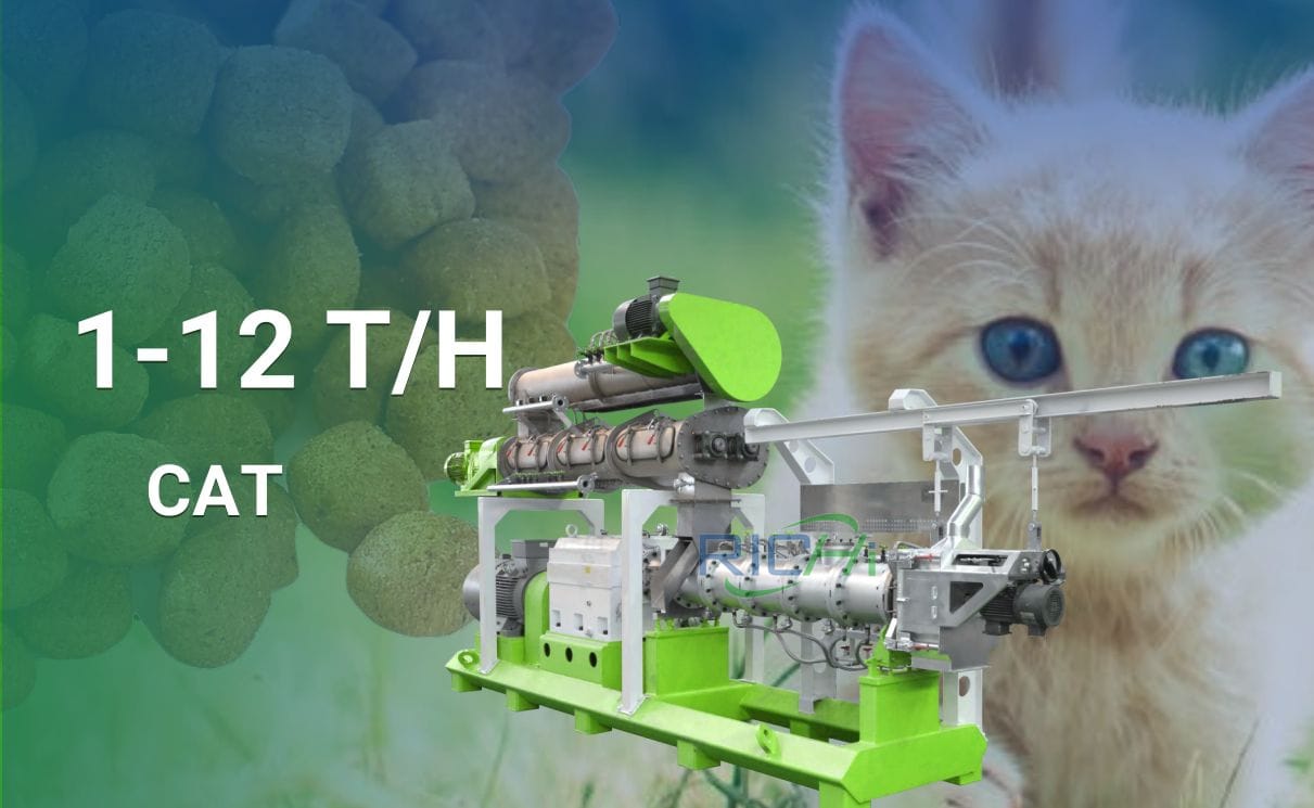 Полная машина для производства кошачьего корма производительностью 1-12 тонн в час на продажу