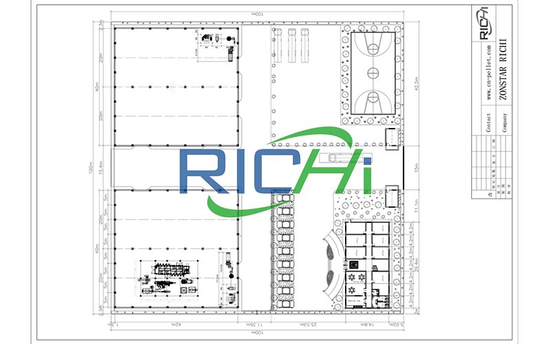 wood pellet plant construction layout