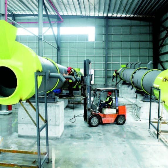 Annual production of commercial organic fertilizer is about 10,000 tons