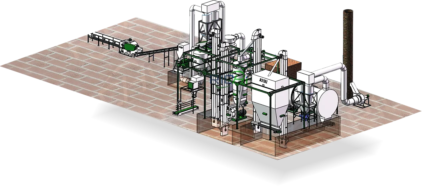 1-20tph whole biomass wood pellet production plant solution