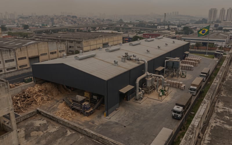 Wood Bedding Pellet Production Line in Brazil