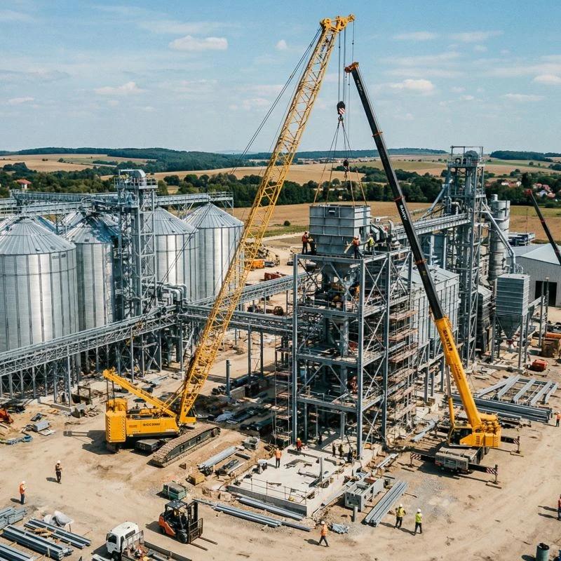 Feed mill equipment installation site