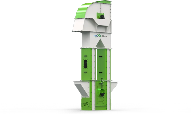 Self-cleaning bucket elevator