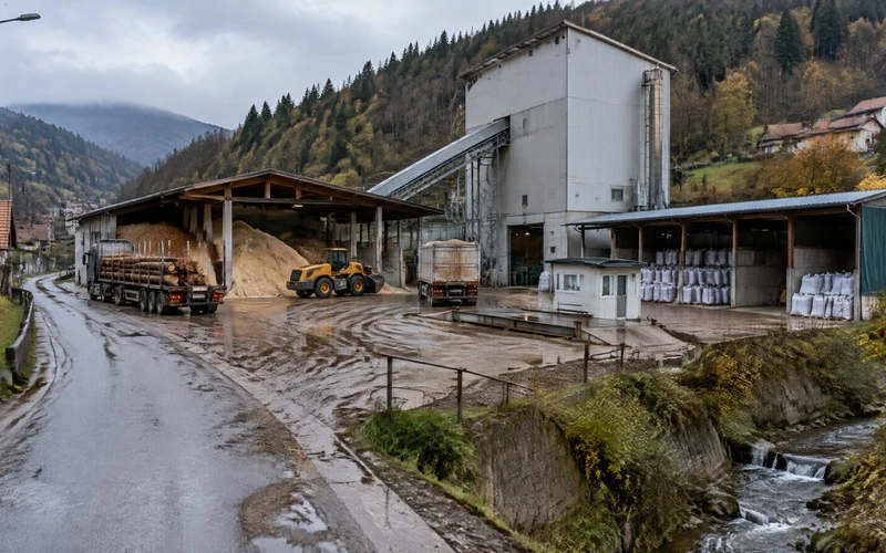 Sawmill Sawdust and Wood Chip Pellet Plant in Bosnia and Herzegovina